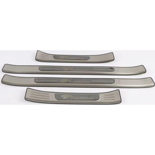 Stainless Steel Inner Outer Door Sill Scuff Plate Guard Sills Protector Trim For Chery Tiggo 5x 2017-2021