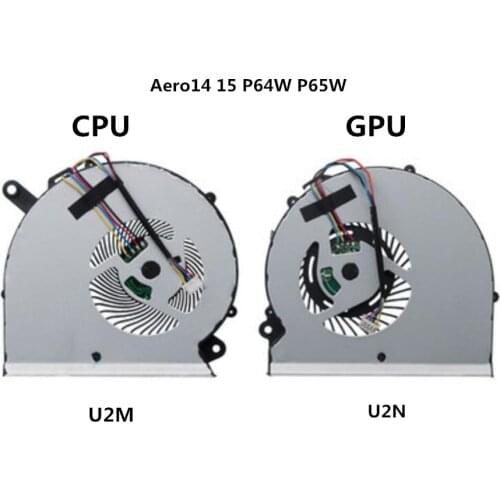 New Original Laptop/Notebook CPU/GPU Cooling Fan For Gigabyte Aero14 P64W Aero15 15X BS505HS-U2M BS505HS-U2N