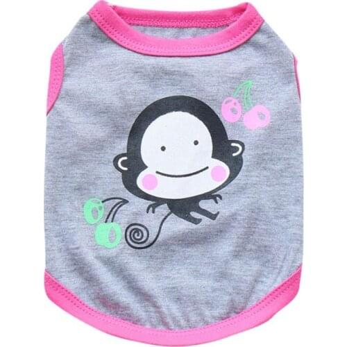 Pet Dog Clothes Cartoon Animal Pattern Puppy Vest Simple Soft Comfortable Sleeveles T-shirt Pet Dog Costumes Summer