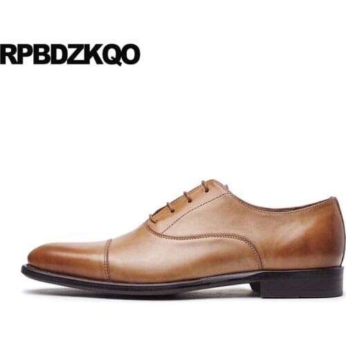 Formal Brand Party Genuine Leather Men Pointed Toe Dress Shoes Italy Italian Runway Elegant Famous Yellow Oxfords Work Business