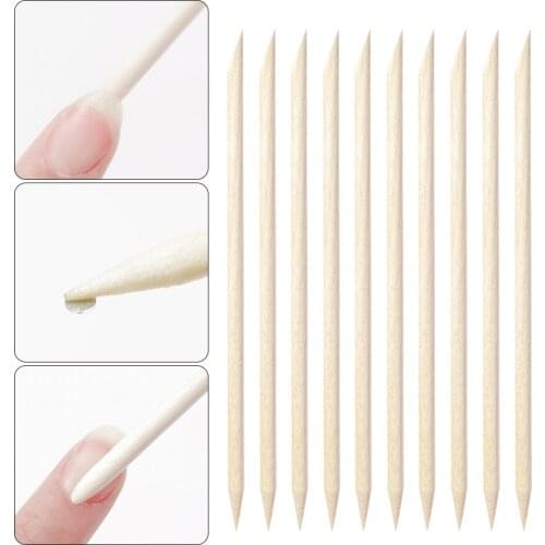 Double Head Orange Wooden Nail Sticks Cuticle Clean Dead Skin Nail Pusher Printer For Nail Tools Pedicure Care Manicure NL709
