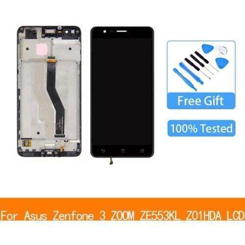 Original For Asus zenfone 3 zoom ze553kl z01hda LCD display with Touch Screen Digitizer frame For ZE553KL LCD