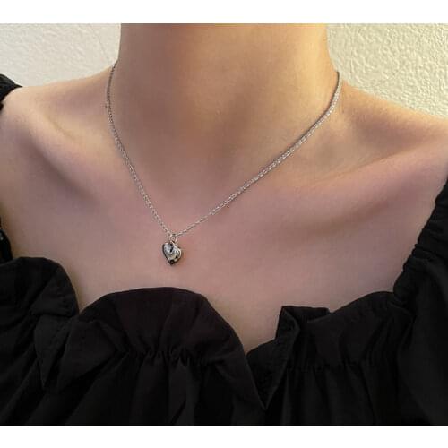 Tocona New Style Heart Pendant Necklace for Women Girls Elegant Gold Silver Colar Alloy Metal Adjustable Jewelry Collar 17172