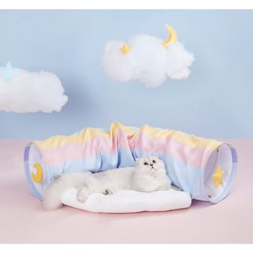 Rainbow Tunnel Cat Bed Cat Channel Rolling Ground Dragon Cat Accessories Removable And Washable Cats House Four Seasons Univers