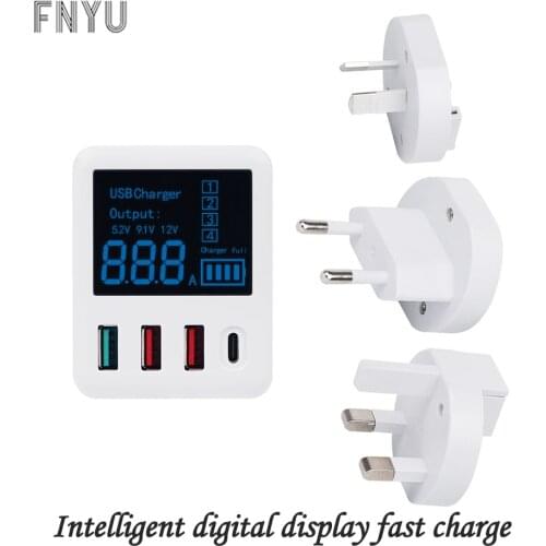 RL-312 Intelligent digital display fast charger compatible with all types of Mobile phone 4 USB 3 plugs Stable Fast charger