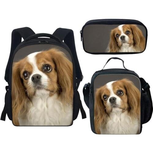 12 Inch King Charles Spaniel Dog Print Backpack Children School Bags Boys Girls Kindergarten Backpack Kids Toddler Bag Bookbag