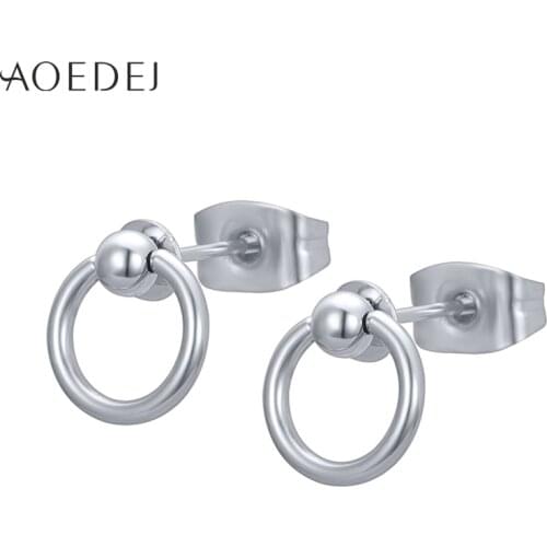 AOEDEJ Punk Style Stud Earrings Mens Stainless Steel Jewelry Hip Hop Ear Piercing Stud Korean Earrings for Men Women