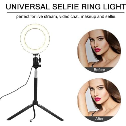 Dimmable LED Selfie Ring Fill Light Phone Camera Led Ring Lamp with Tripod for Makeup Video Live Aro De Luz Para Hacer Tik Tok
