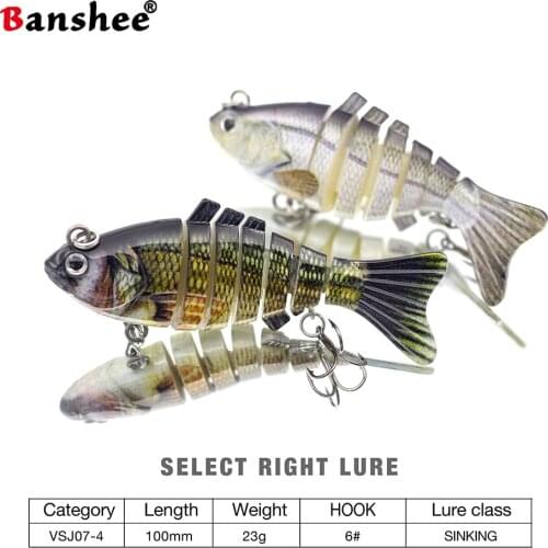 Banshee 2Pcs 23g Sinking Wobbler For Pike/Bass 7 Multi Jointed Swimbaits Fishing Lures Hard Artificial Baits Crankbaits Sea Lure