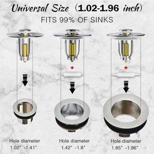 Universal Stainless Pop-Up Bounce Core Basin Drain Filter Hair Catcher Deodorant Bath Stopper Kitchen Bathroom Tool Dropship