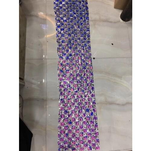 Stock 5yards ST032# good quality colour sequin tulle mesh lace fabric for bridal wedding dress/sawing Free shipping