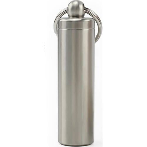 Stainless Steel Waterproof Mini Seal Capsule Bottle Box Outdoor Camping Small Bottle