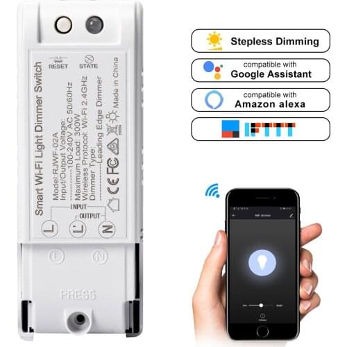 WiFi DIY Dimmer Switch Smart Light Switch Controller Home Automation And Voice Control Dimmer Switch Works With Alexa / Google