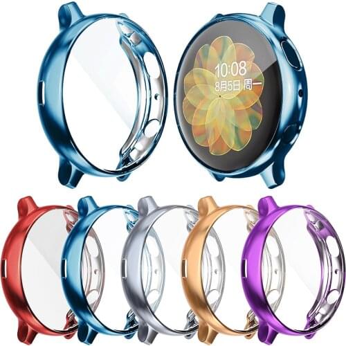 Plating Shell TPU Case For Samsung galaxy watch active2 44mm 40mm Silicone Full Screen Protection Cover for Active / Active 2