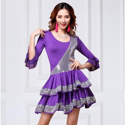 H2657 Women Latin Dance Dress Costumes Middle Aged Female Square Dance Clothing Lady Professional Performance Competition Wear