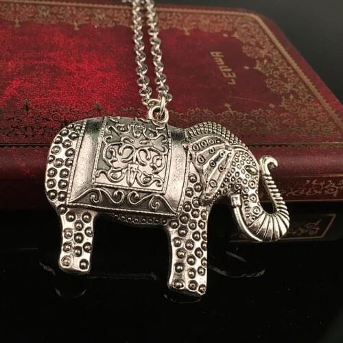 1pc New Charm Elegant Fashion Elephants Pendant Sweater Chain Retro Necklace