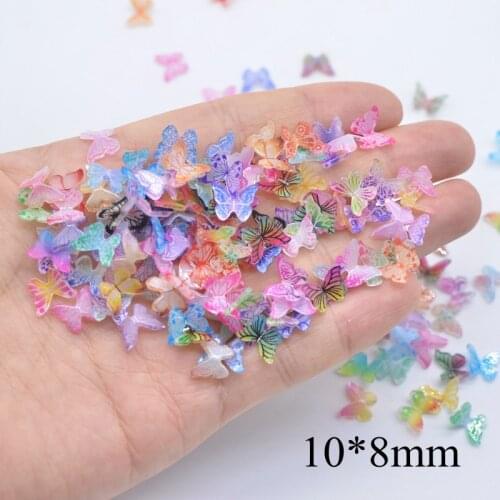 10*8mm Mini Manicure Cabochon Butterfly Resin Ornament Crafts Home Decorations Supply DIY Nail Art Accessories