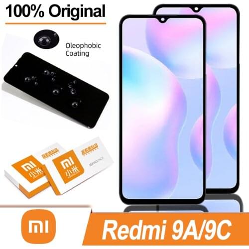 100% Original 6.53" IPS Display with frame for XiaoMi Redmi 9A / 9C LCD Touch Screen Digitizer Assembly Repair Parts