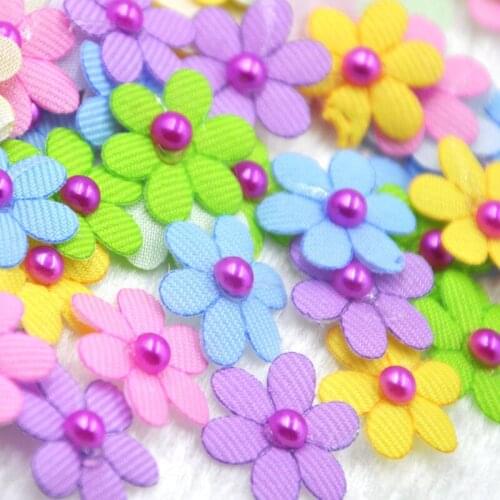 30PCS Padded Felt Flowers Bows W/Rhinestone Appliques Craft Mix A304