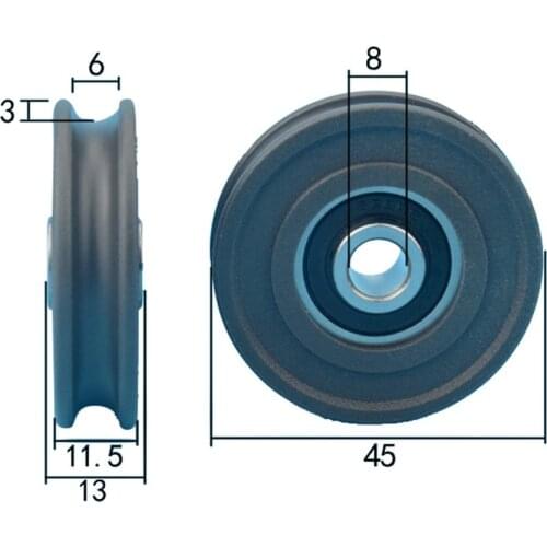 4pcs 628ZZ covered plastic bearing windor door wheel U Groove BRAEING WHEEL 8mm45mm11.5mm pulley