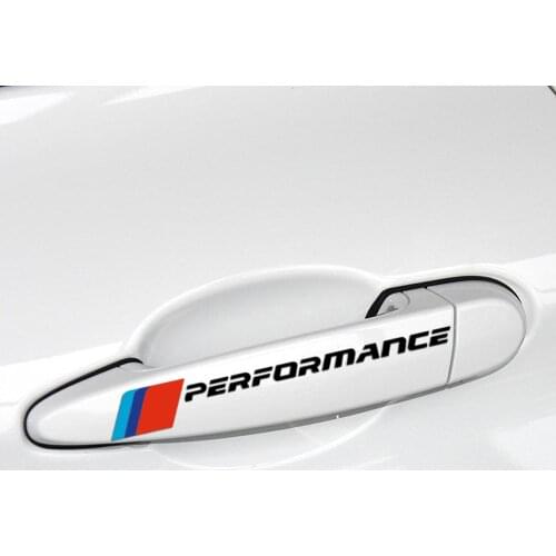 4PCS Car Styling Car Door Handle Car Sticker Decal Performance Auto Decoration For bmw f30 f34 f10 e46 e39 e60 e90 e70 e71 x5 x6