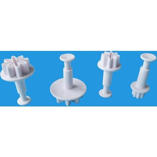 4pcs Pastry 3D Die Plunger Plastic Plum Flower Baking Mold Kitchen Biscuit Cookie Cutter Fondant Sugarcraft Cake Decoration Tool