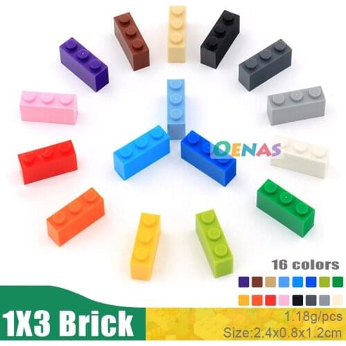 85pcs/bag DIY Plastic Building Blocks Accessory 1X3 Bricks 100g Compatible With L*goes Educational Learning Toy For Boys Gift