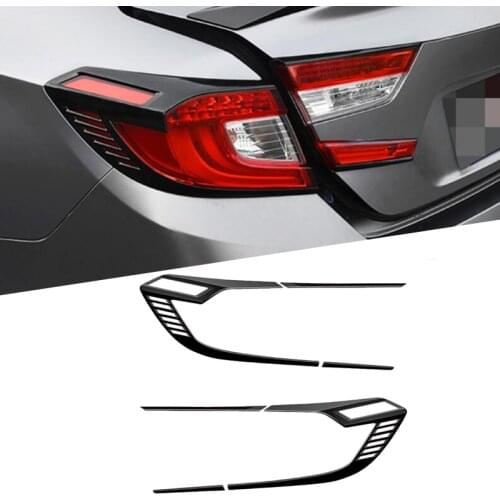 ABS Chrome Car Rear Lights Cover Taillight Trim Sticker Car Styling Accessories For Honda Accord 10th 2018 2019 Gloss Black