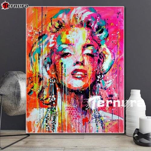 Abstract street art woman 5D DIY diamond painting Marilyn Monroe cross stitch full square round diamond Emeroidery mosaic decor