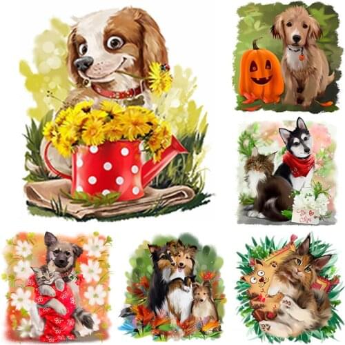 5D DIY Diamond Painting Full Square Round Drill Cats and Dogs Diamond Embroidery Animal Cross Stitch Home Decor Manual Art Gift