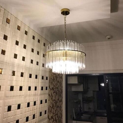 Atmosphere living room chandelier home crystal restaurant post-modern minimalist American creative personality glass art duplex