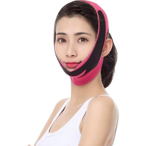 PInk And Black Color Reduce Double Chin Adjustable V Face Bandage Thin Facial Belt Facial Lifting Slimming Beauty Tools