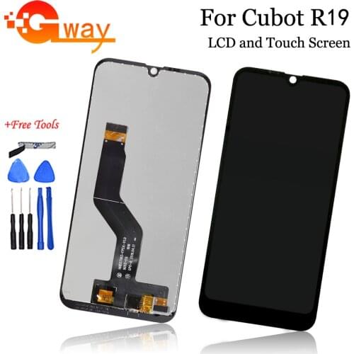 Black 5.71" For Cubot R19 LCD Display + Touch Screen Digitizer Assembly Replacement Phone Spare Part +Tools