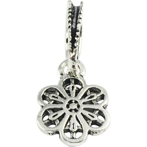 Floral Daisy Lace Pendant European Beads Fit Charms Bracelets&Bangles Necklace