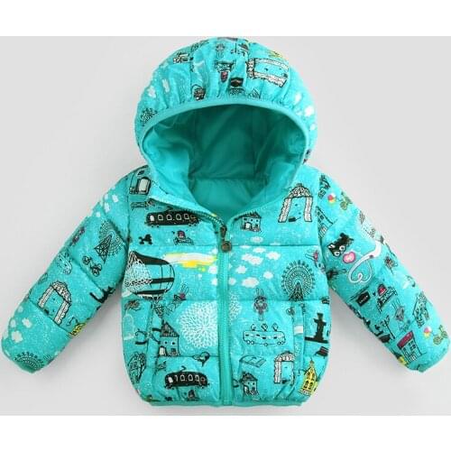 Dzlecko 2020Winter New Waw Warm Boys Girls Parkas Print Cotton Hooded Coat Long Sleeve Windproof Childrenbabyzidsoutwearciothes