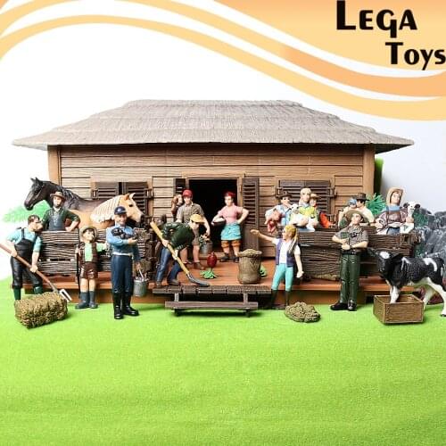 Hand painted Farmer people Model figure home decor decoration Farm Staff Feeder Action Figures figurine Miniature toys statue