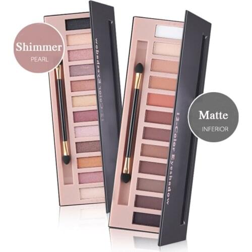 Branded Cosmetic Makeup Glitter Shimmer Matte Eye Shadow Palette Make Up 12 Colors Eyeshadow Palette Nudes Matte Women gift