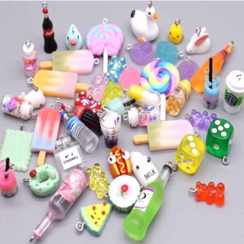20Pcs Multicolor Mixed Style Resin Accessories Charms Pendants Handmade Jewelry DIY Earring Necklace Keychain