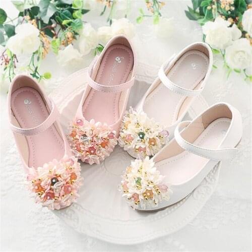Girls' Leather Shoes 2021 Summer New Non-Slip Soft Sole Shallow Mouth Korean Princess Shoes