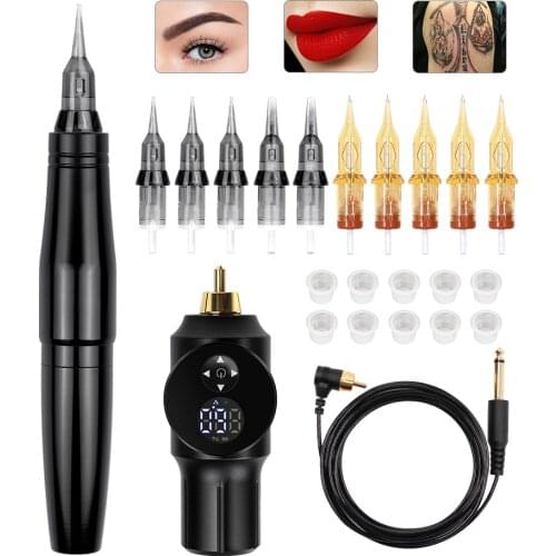 Wireless Tattoo Machine Rotary Tattoo Pen Gun with Battery Strong Motor Tattoo Kit for Permanent Makeup Pen
