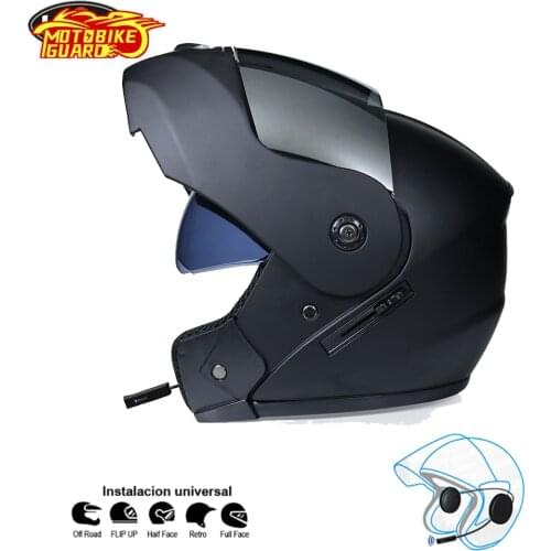 Motorcycle Wireless Bluetooth-compatible Helmet Wireless Headphone Anti-Interference Riding Hands Free Headphone Flip Up Casco