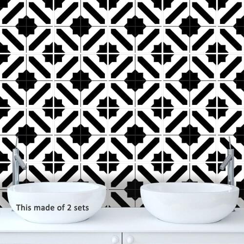 15X15CM/20X20CM Simple Moroccan Style Tile Stickers DIY Waterproof Wallpaper Wall Sticker Home Decor Decals For Kitchen Bathroom
