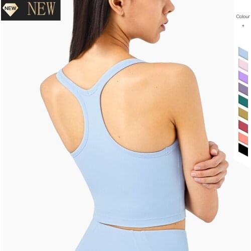 New 2021 High Impact Sports Bra Sexy Backless Bra Shockproof Gathering Jogging Underwear Women Push Up Lulu Yoga Bra Crop Top
