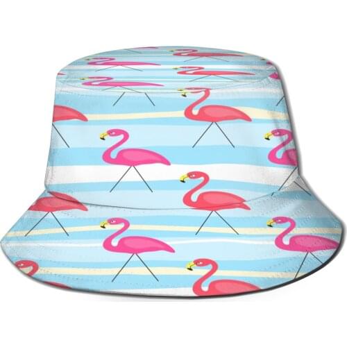 CINESSD Bucket Hat Unisex Bob Caps Hip Hop Gorros Cute American Flamingo Summer Panama Cap Beach Sun Fishing Hat