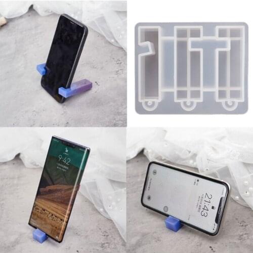 Protable Mobile Phone Stand Silicone Resin Mold Phone Holder Keychain Mold Tool J78F