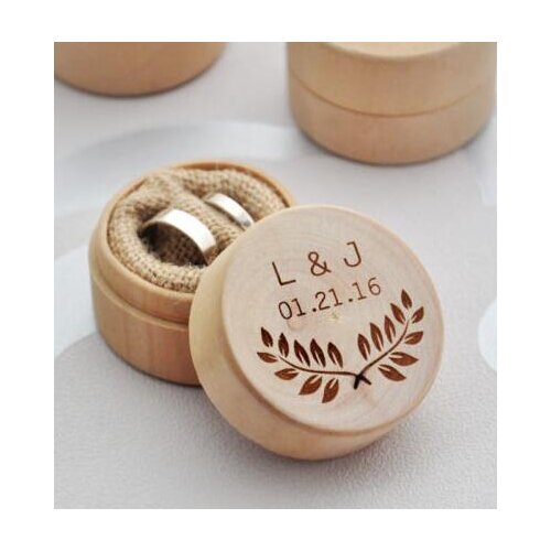 Personalised names Engraved Couples Ring bearer Boxes Wooden Wedding Ring Box engagement party favors Gift for Couples