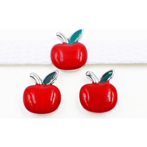 8mm Hole Red Green Fruit Slide Charms Slide Bead DIY Accessories Handmade Jewelry For Bracelets Key Chains Pet Collar