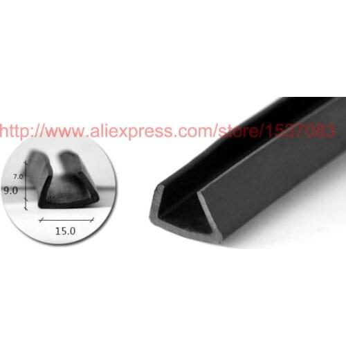 15mm x 9mm glass edge guard trim rubber door seal strip weatherstrip - TYPE 011