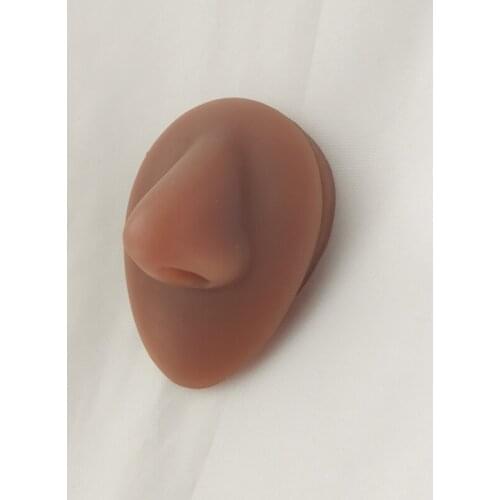 Brown silicone simulation human nose model perforation exercise props nose nails nose ring display