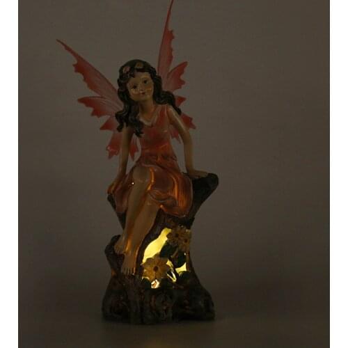 Sitting Fairy Statue Garden Ornament Resin Craft Landscaping Yard Decoration Home Garden Decoration Outdoor